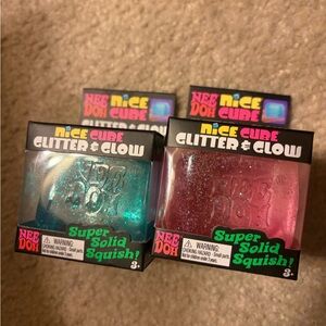 Glitter & Glow Squishy Toy Set - Blue and Pink